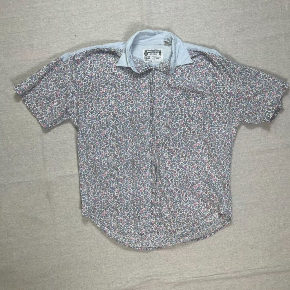 Andrew Sports New York |  Vintage 90s Floral Short Sleeve Button Down | Small